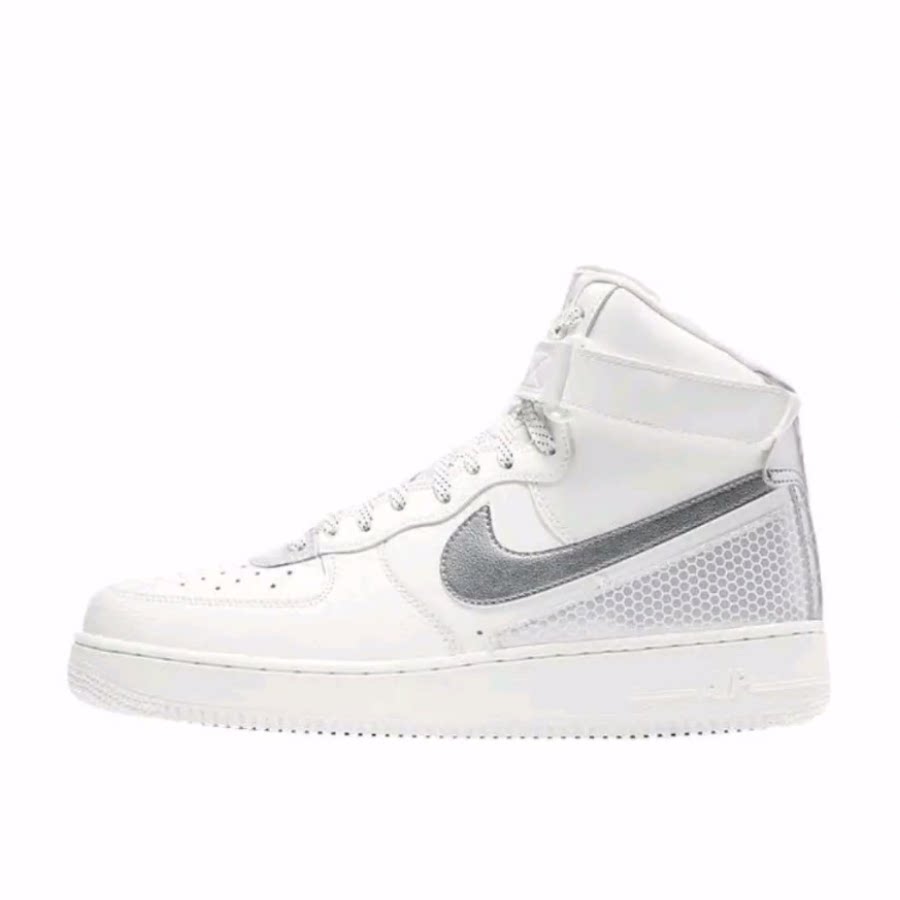 Nike Air Force 1 07 LV8 3M 舒适百搭 高帮 板鞋 男款 银白