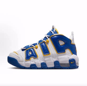 Nike Air More Uptempo 减震耐磨 中帮 儿童篮球鞋 白蓝色