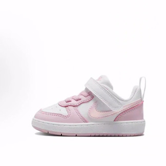 Nike Court Borough Low  减震 低帮 学步鞋 白粉 婴幼童