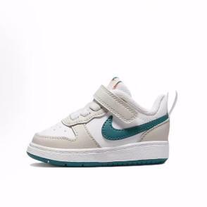 Nike Court Borough 舒适日常 耐磨 低帮 板鞋 灰白绿 婴幼童
