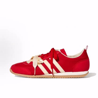 adidas VSJOG2.0舒适柔软耐用薄底冰淇淋T头鞋德训鞋男女同款红色