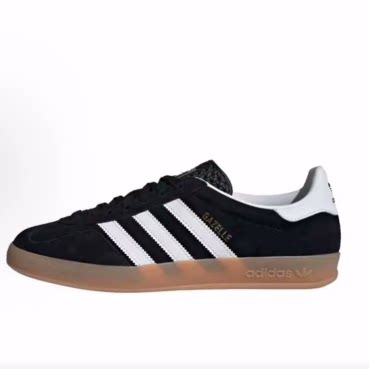 adidas originals GAZELLE  低帮 板鞋 男女同款 黑白色