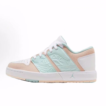 Jordan Nu Retro 1 Low  舒适运动 耐磨 低帮 儿童篮球鞋 粉绿