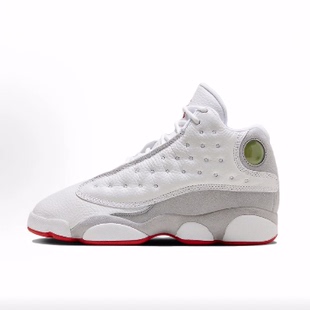 Jordan Air Jordan 13 防踢减震 中帮 儿童篮球鞋 白灰红