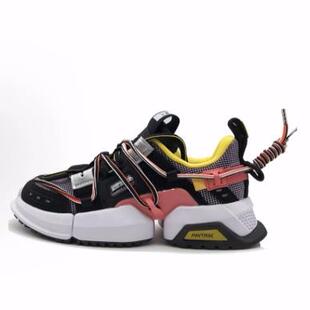 中国李宁 盘古 2019纽约时装周 耐磨 低帮 运动休闲鞋 女款 黑红