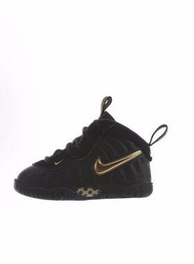 TD婴童 Nike Little Posite Pro 减震耐磨防滑 高帮篮球鞋 黑金泡