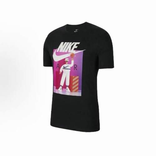 Nike Sportswear 印花美式复古运动短袖T恤 男款 黑色