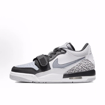 Jordan Legacy 312 Low 减震耐磨 低帮 儿童篮球鞋 白黑