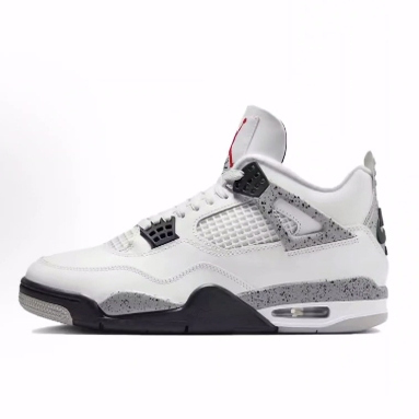 Jordan Air Jordan 4 Retro 中帮复古篮球鞋 男款白灰 2025复刻版