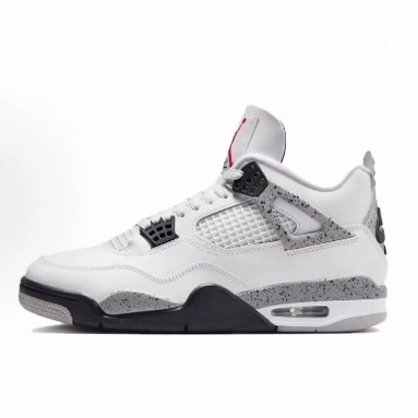 Jordan Air Jordan 4 Retro 中帮复古篮球鞋 男款白灰 2025复刻版