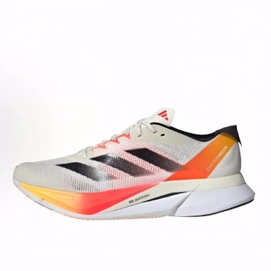 adidas Adizero Boston 12 舒适百搭低帮训练长跑跑步鞋男款 白色