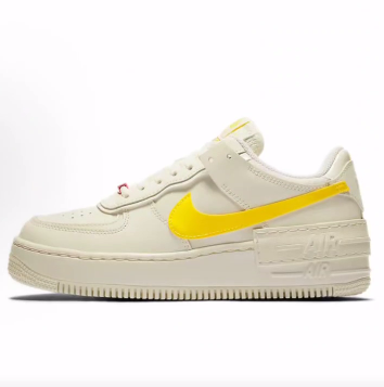 Nike Air Force1 shadow   耐磨平衡透气 低帮 板鞋 女款 米黄