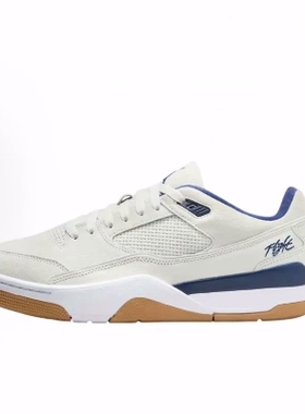 Jordan FLIGHT COURT 舒适百搭 低帮 复古篮球鞋 男款 灰蓝色