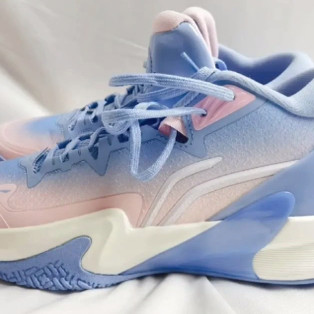 LiNing李宁 轻速1.0 1.0 High  耐磨透气 高帮 篮球鞋 男款 蓝粉