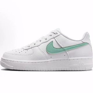 Nike Air Force 1 合成革 耐磨透气 低帮 儿童板鞋 白绿色