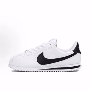 Basic 减震 低帮 白黑 Nike 儿童跑步鞋 Cortez