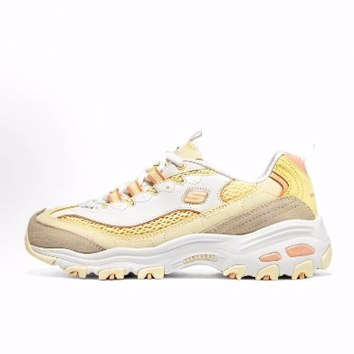 Skechers斯凯奇 DLITES 1.0 小冰熊日出气泡冰低帮老爹鞋女款黄色