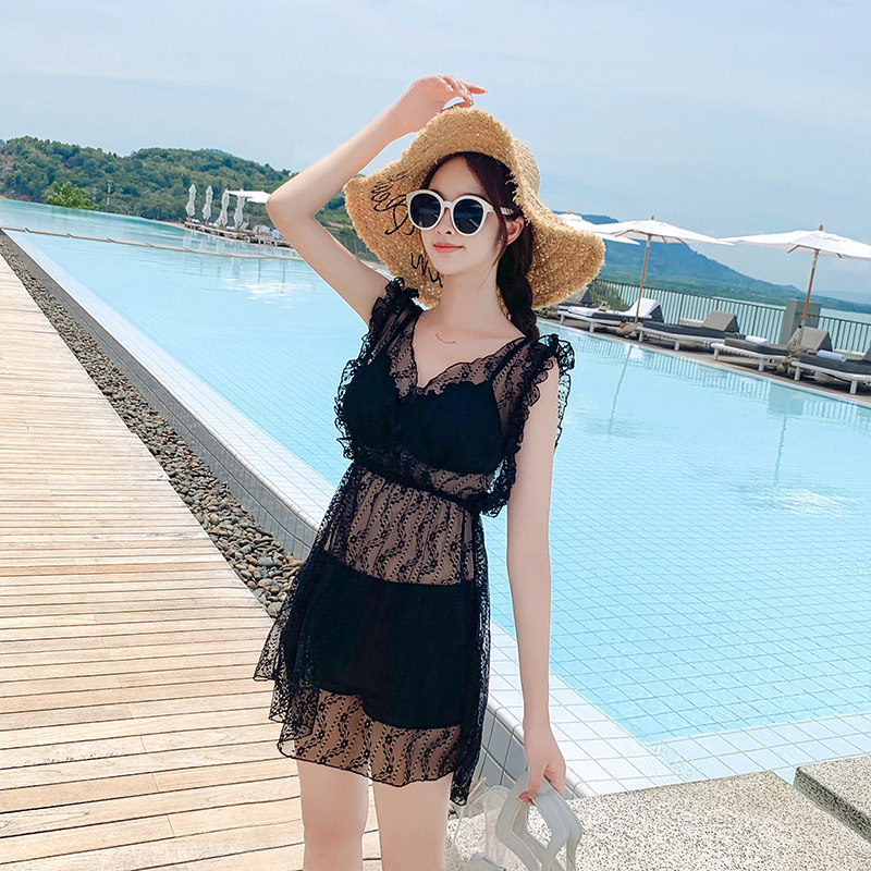 泳衣女分体三件套性感显瘦小胸聚拢大码罩衫度假小清新比基尼泳装