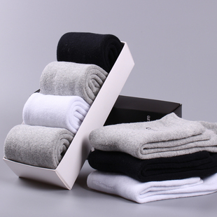 松口袜 大码 加厚袜子男棉袜冬天加绒毛圈保暖中筒毛巾袜秋冬季 男士