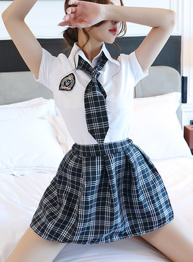 性感jk格子短裙制服套装