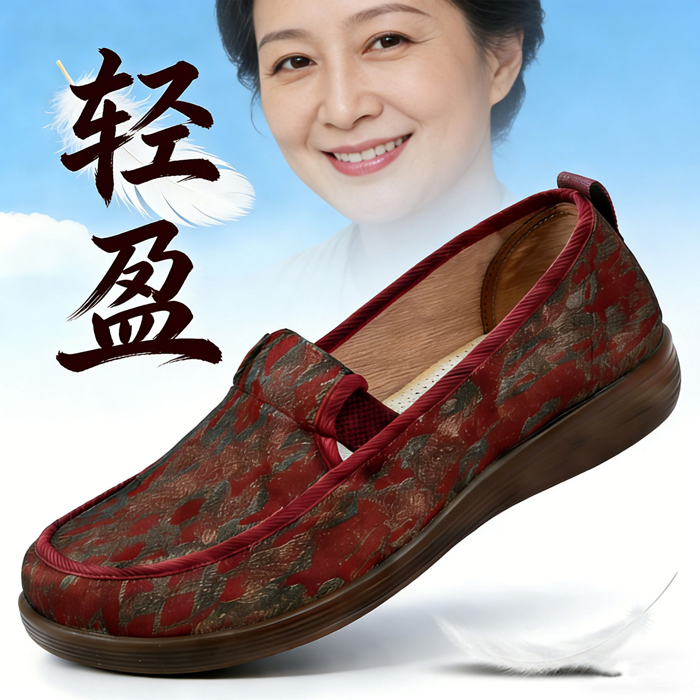 春秋老北京布鞋女软底防滑中老年妈妈鞋轻便透气舒适一脚蹬奶奶鞋,女鞋,传统布鞋,淘宝优惠券,粉丝福利购,淘宝优惠卷