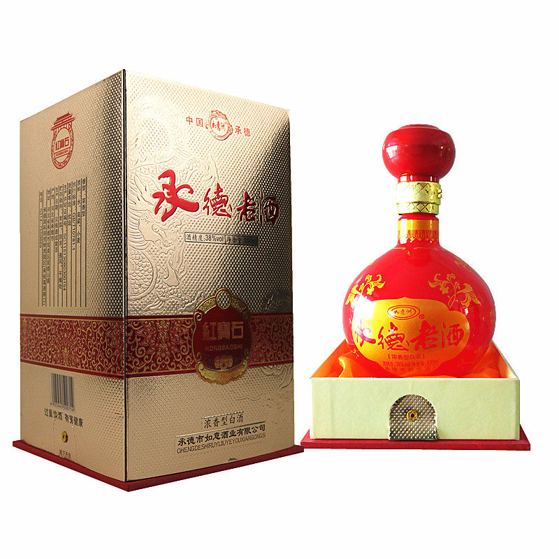 2019年承德老酒如意洲红宝石浓香型白酒38度500mx4瓶粮食酿造老酒