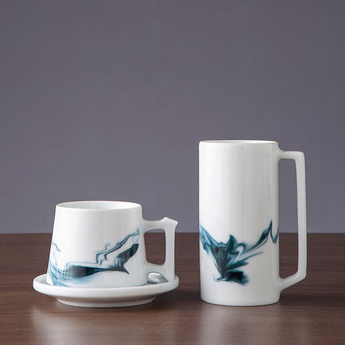 帛画摆件客厅茶室咖啡杯