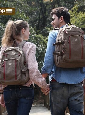 Troop双肩包帆布电脑男士包旅行休闲双肩背包简约书包女潮牌包邮