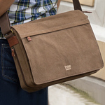 Troop休闲男包单肩包男a4简约复古男士斜挎包男式背包帆布包横款