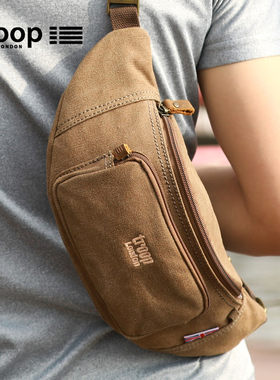 Troop男士腰包帆布耐磨多功能大容量休闲男女式胸包单肩斜挎包包