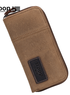 Troop短款帆布男女复古简约时尚横款男士青年潮牌薄款钱夹钱包