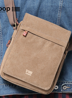 Troop单肩帆布包IPad单肩斜跨通勤休闲单肩背英伦斜挎复古帆布包