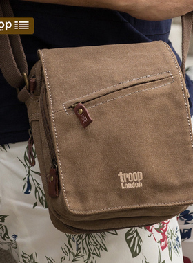 Troop斜挎包男单肩包新款帆布时尚斜跨包休闲简约休闲背包男士包