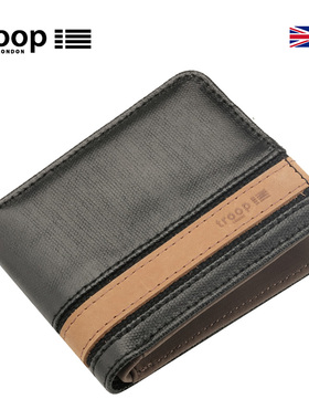 Troop帆布钱包男短款表年简约横款布钱包潮个性青年创意卡包钱包