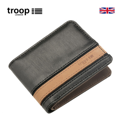 Troop帆布钱包男短款表年简约横款布钱包潮个性青年创意卡包钱包