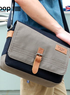 Troop单肩包男帆布时尚休闲单肩斜挎包背包男士斜跨包新款潮男包