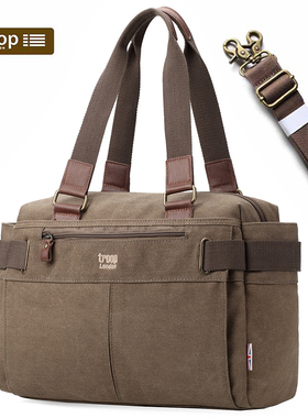 斜跨单肩包男英伦大容量帆布包男旅行袋休闲手提大包帆布手提包男