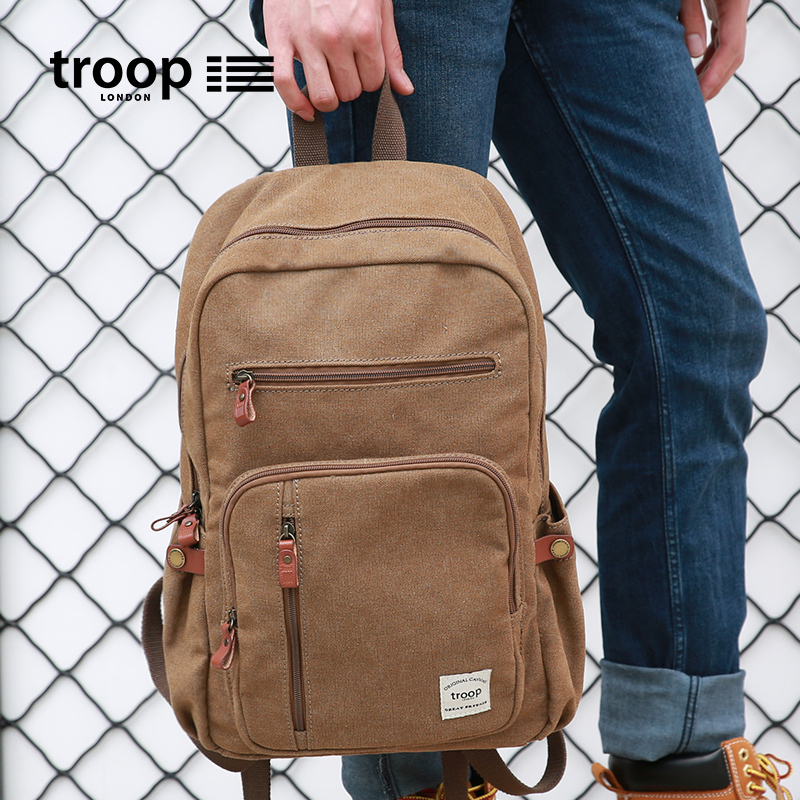 帆布男士休闲轻便时尚潮流双肩包