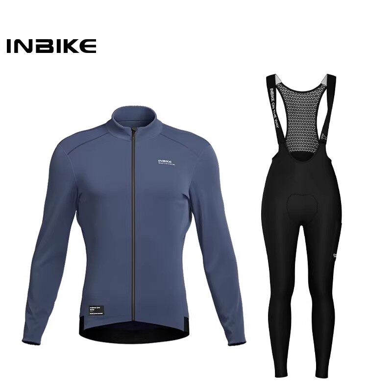 INBIKE抓绒保暖骑行服男上衣春秋冬季公路山地自行车长袖外套上衣