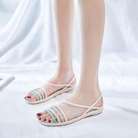 High-end and fashionable jelly sandals, crystal plastic resin, new seaside croquet, anti-slip soft-soled mom shoes, women's style thumbnail 2