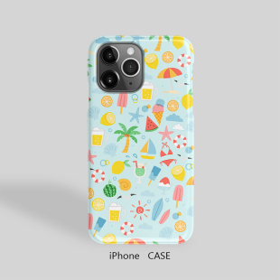 iPhone16Promax夏日清凉海滩椰子西瓜冰棒14适用于苹果13半包手机壳12不掉色11个性硬壳保护壳哑光雾面