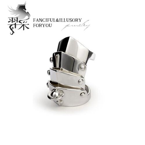 羿采925银骑士战甲开口戒指
