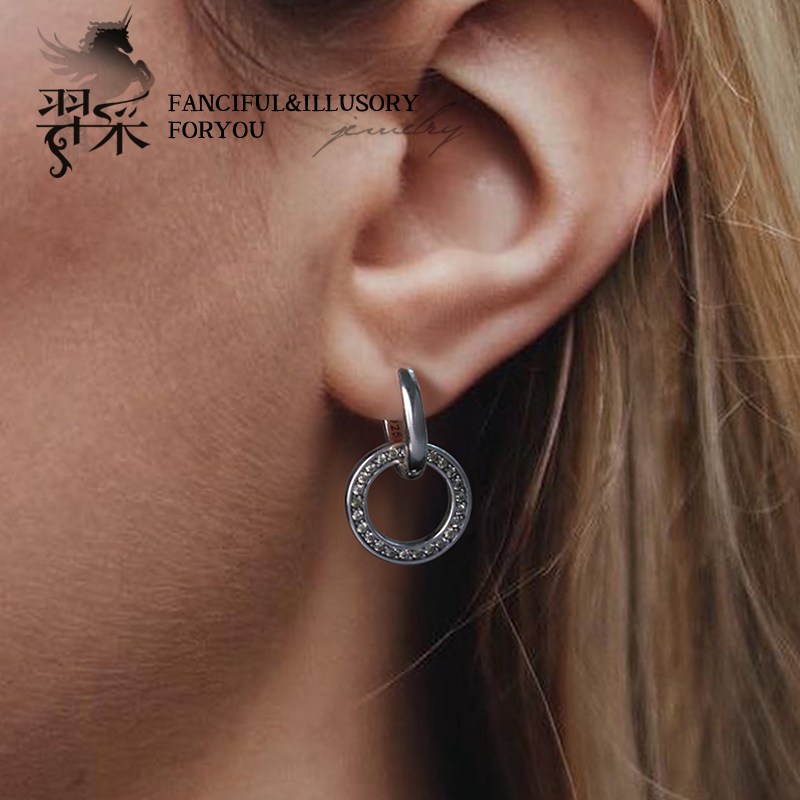 羿采气质简约双圈闪钻银耳环