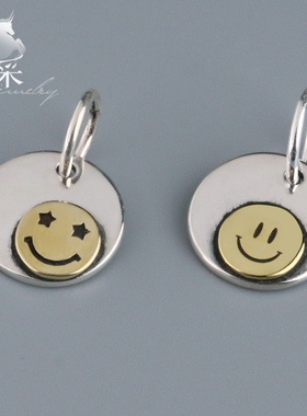 纯银情侣饰品可刻字嘻哈风小吊坠