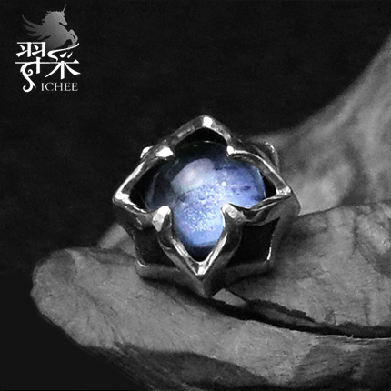 单只韩版复古宝石夜店配饰银耳钉