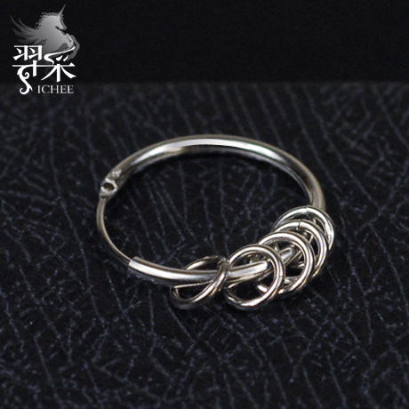 羿采个性气质简约潮人潮男女生925银耳环银耳圈耳钉韩版耳饰品