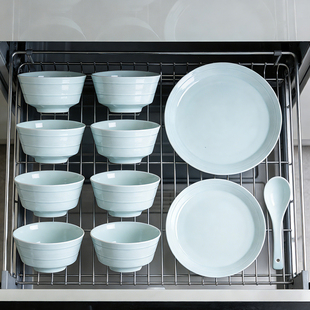 釉下彩青瓷碗家用2026碗碟套装家用景德镇碗特别好看的高级感碗盘