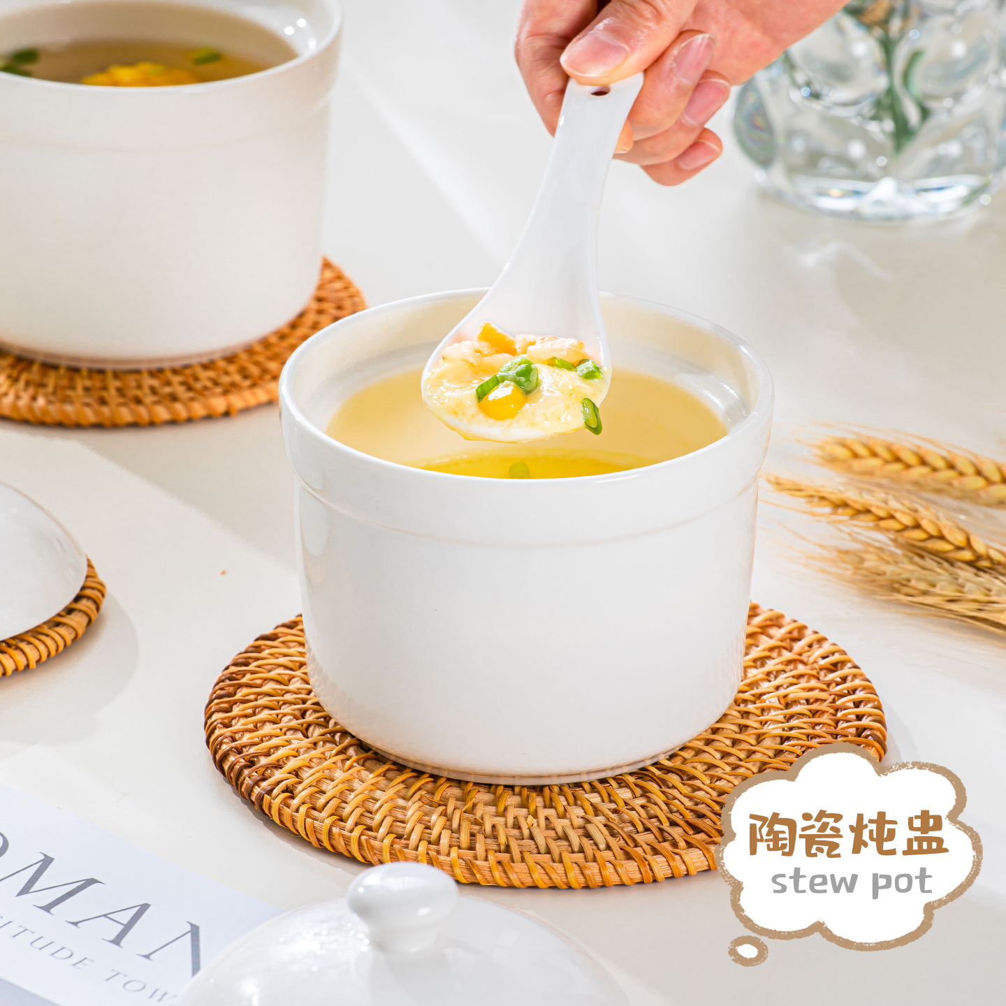 2025新款陶瓷带盖炖盅