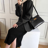 2020新款 潮曼哈顿女包鳄鱼纹腋下包真皮凯莉包百搭邮差包单肩包女