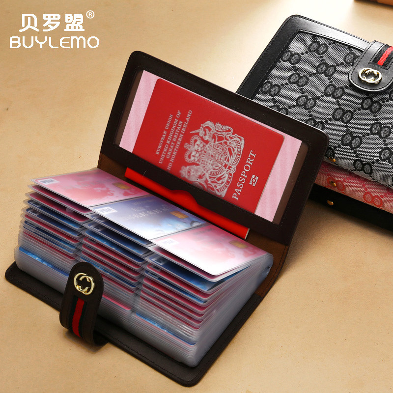 BUYLEMO/贝罗盟大容量卡包多卡位男女式帆布韩国简约证件银行卡套